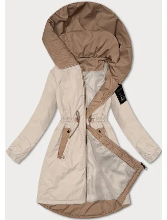 Dámska bunda so šnúrkou v páse S'West light beige (B8352-46) Dámska bunda so šnúrkou v páse S'West light beige (B8352-46)