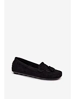 Dámske mokasíny s vlysom z imitácie semišu Black Linden