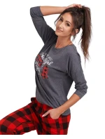 Dámske pyžamo 165/051 šedá vzor vianoce - Karol