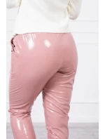 Dvojvrstvové velúrové nohavice tmavo ružové Dvojvrstvové velúrové nohavice tmavo ružové