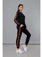Čierno-oranžový dámsky teplákový komplet s lampasmi (KK0057) Čierno-oranžový dámsky teplákový komplet s lampasmi (KK0057)