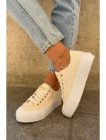 Trampki Damskie Z Koronką Lee Cooper LCW-25-31-3440L Beżowe