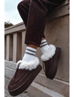 Śniegowce Damskie Z Futerkiem Na Platformie Czekoladowe Rosmira