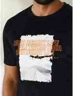 Pánske tričko s potlačou čierne FashionStreet RX5489