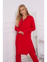 Súprava mikín s dlhšími stranami červená