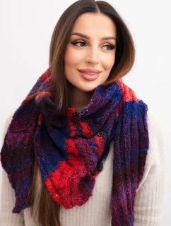 Dámska vlnená šatka mäkká a teplá vo farebných pruhoch KN19 červená