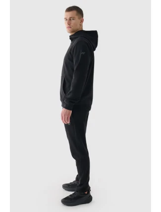 Męska Bluzka Z Kapturem Rozpinana 4F 4FWAW24TSWSM1256-20S Czarna