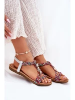 Sandały Damskie Płaskie Z Plecionymi Paskami I Przypinkami Artiker 54C1322 Multikolor