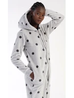 Dámsky overal Polka Dot Grey Pattern - Vienetta Dámsky overal Polka Dot Grey Pattern - Vienetta