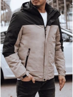 Pánska zimná bunda s kapucňou béžová FashionStreet TX4897 Pánska zimná bunda s kapucňou béžová FashionStreet TX4897