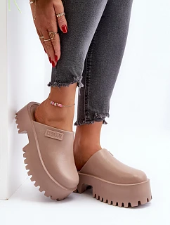 Damskie Klapki Na Masywnej Podeszwie Big Star NN274016 Beżowe