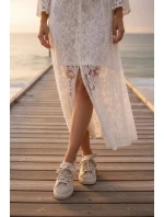 Ozdobené dámské tenisky béžové Calissea