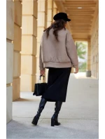 Dámska bunda KUR0027 hnedá - Roco Fashion