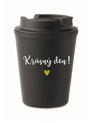 KRÁSNY DEŇ! - čierny termohrnček 300 ml