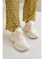 Buty Sportowe Sneakersy Damskie Beżowe Timoci