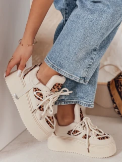 Dámske tenisky na vysokej platforme UPSOLE s leopardím vzorom FashionStreet ZY0802