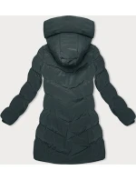 Zimná bunda s kapucňou tmavozelená (2M-023)