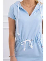 Šaty s kapucňou modré