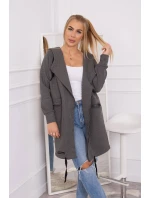 Zateplená bunda s kapucňou v grafitovej farbe