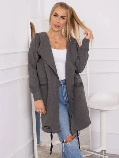 Zateplená bunda s kapucňou v grafitovej farbe