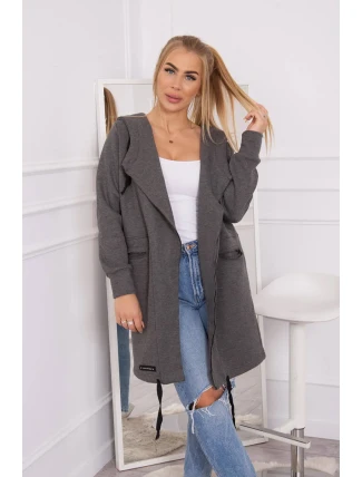 Zateplená bunda s kapucňou v grafitovej farbe