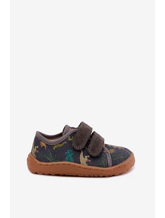 Detské barefootové papuče Dinozaury Froddo Canvas G1700440-31, šedé Detské barefootové papuče Dinozaury Froddo Canvas G1700440-31, šedé