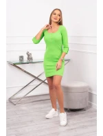 Šaty s gombíkovým výstrihom svetlo zelené