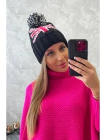 Dámska čiapka s brmbolcom Elizabeth K386 čierna