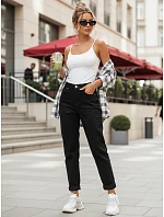 Dámske džínsy s vysokým pásom mom fit black FashionStreet UY2954