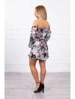 Španielske kvetinové šaty čierne