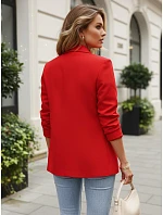Klasické dámske sako s nabranými rukávmi, červené, FashionStreet PY0152 Klasické dámske sako s nabranými rukávmi, červené, FashionStreet PY0152