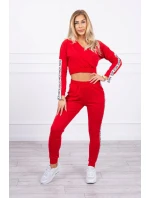 Súprava s ozdobnými pásikmi červená