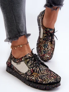 Wzorzyste Półbuty Damskie Maciejka 06347-01 Czarne
