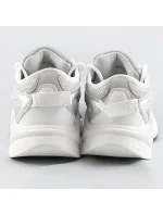 Bielo-šedé šnurovacie sneakersy s farebnými vsadkami (6346) Bielo-šedé šnurovacie sneakersy s farebnými vsadkami (6346)
