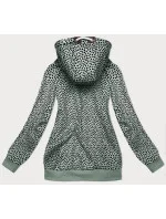 Dámska šedo-zelená mikina na zips so srdiečkovým vzorom (2315) Dámska šedo-zelená mikina na zips so srdiečkovým vzorom (2315)