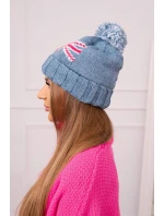 Dámska čiapka s brmbolcom Elizabeth K386 denim