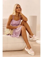 Sandały Damskie Na Płaskim Obcasie Z Ozdobą Beżowe D&A MR38-656