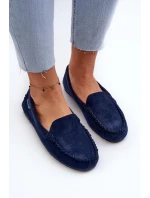 Mokasyny Damskie Z Eko Zamszu Granatowe Amrutia