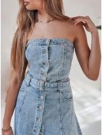 Džínsové midi šaty s opaskom SUMMER SKY blue FashionStreet EY2585