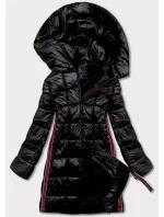 Čierna dámska bunda s ozdobnými lampasmi (AG1-J9002)