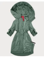 Svetlozelená dámska bunda s vyhrnutými rukávmi LHD (LHD-24591)