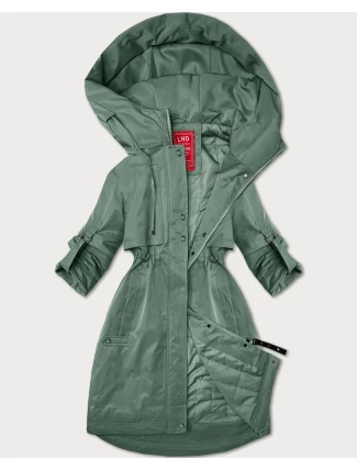 Svetlozelená dámska bunda s vyhrnutými rukávmi LHD (LHD-24591)