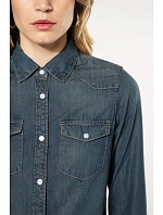 Kariban K 518 Džínsová blúzka s dlhými rukávmi 20.K518 blue jean Kariban K 518 Džínsová blúzka s dlhými rukávmi 20.K518 blue jean