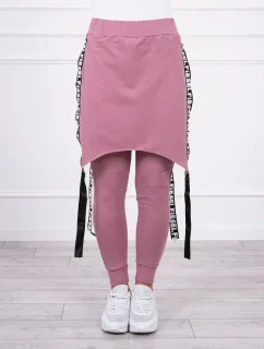 Nohavice/oblek s nápisom selfie tmavo ružové