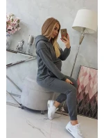 Zateplená súprava s ozdobným vreckom grafitová melanž