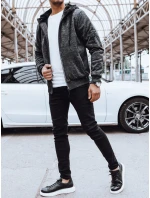Pánska zateplená tmavosivá mikina FashionStreet BX5626 Pánska zateplená tmavosivá mikina FashionStreet BX5626