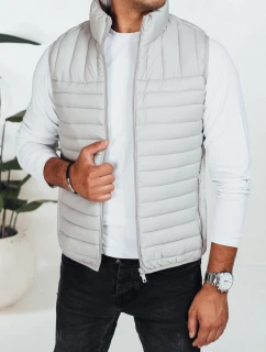 Pánska prešívaná vesta svetlo šedá FashionStreet TX5080