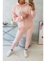 Tepláková súprava s kapucňou púdrovo ružová