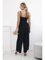 Skladaný overal s ramienkami námornícka modrá