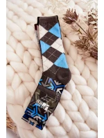 Mládežnické vysoké kostkované ponožky 5-balení vícebarevné Mládežnické vysoké kostkované ponožky 5-balení vícebarevné
